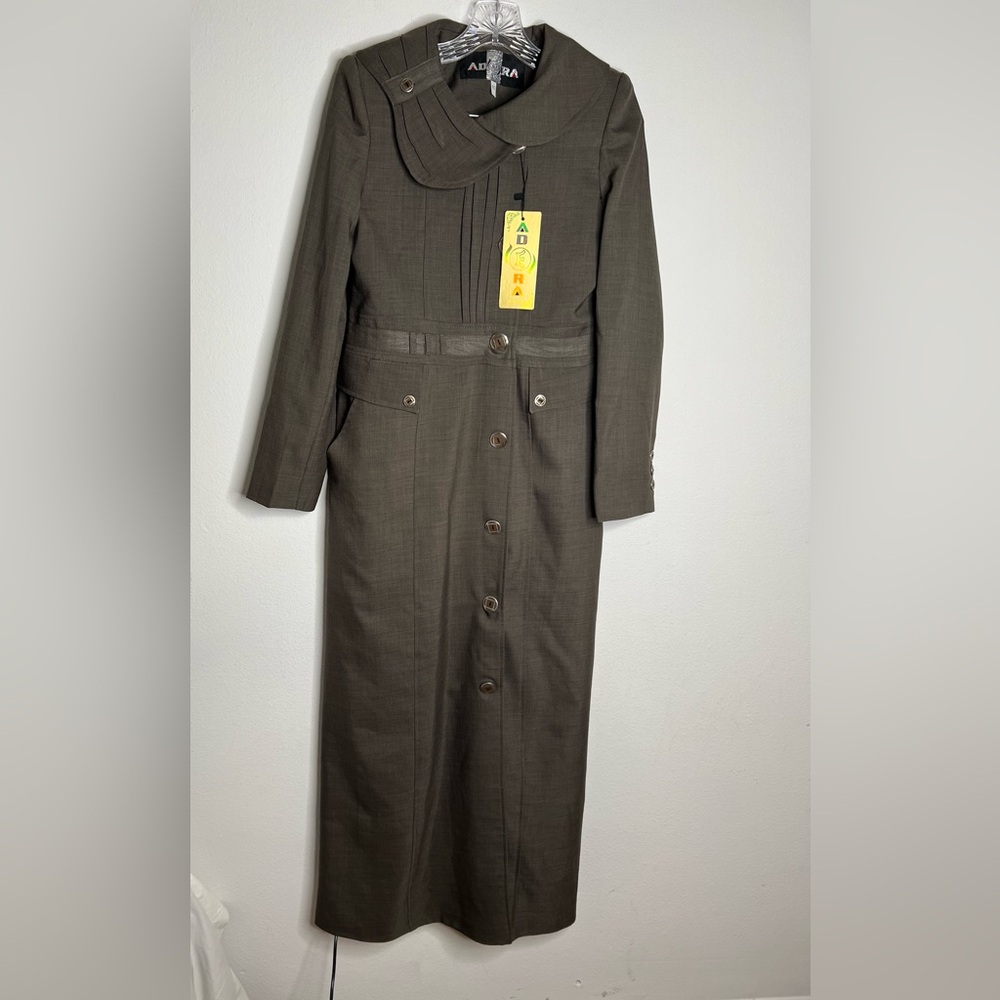 ADORA Abrigo Largo Para Mujer De Color Sólido Gabardina Con Botones Ver Descrip